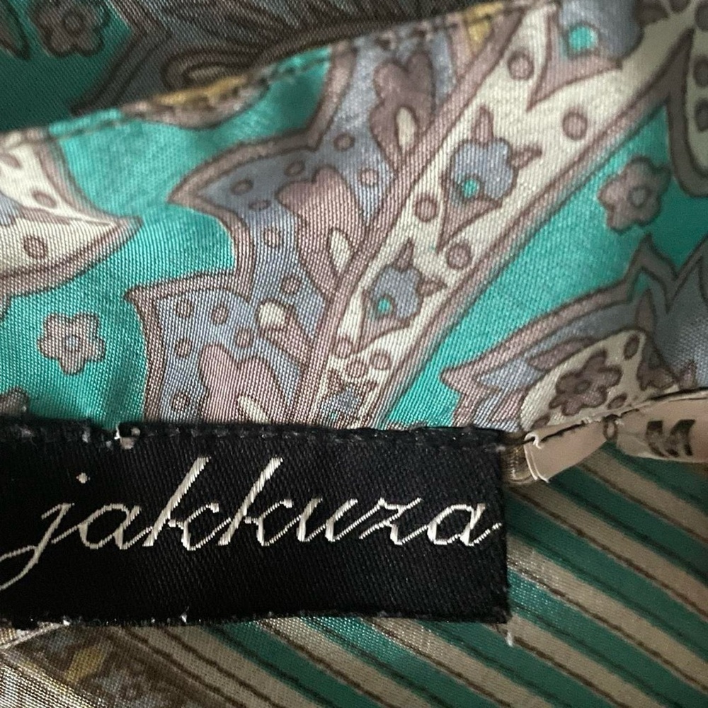 Turquoise /Green Paisley Wrap Skirt - Picture 4 of 4